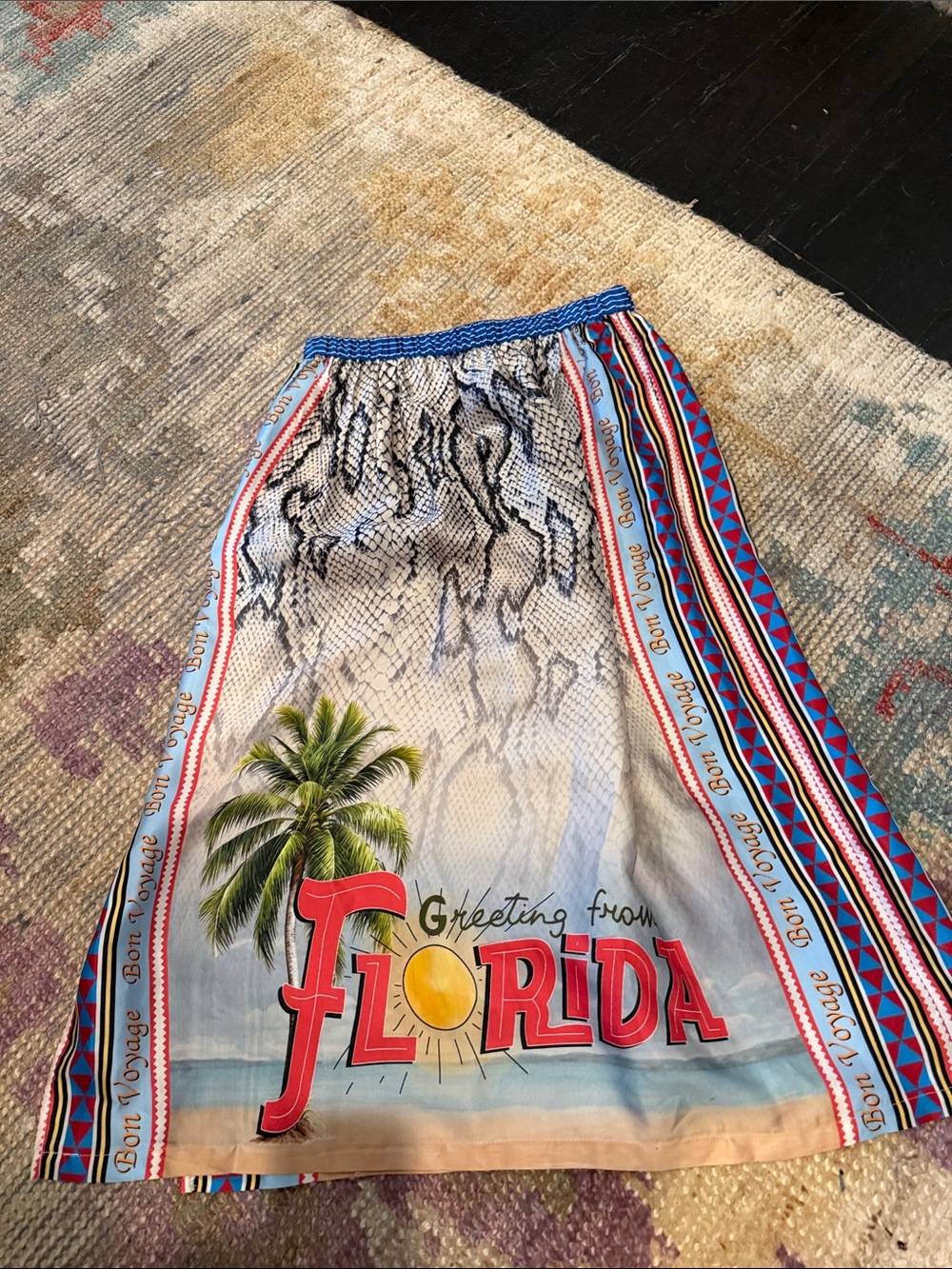 Greeting From Florida Midi Skirt - Multicolor